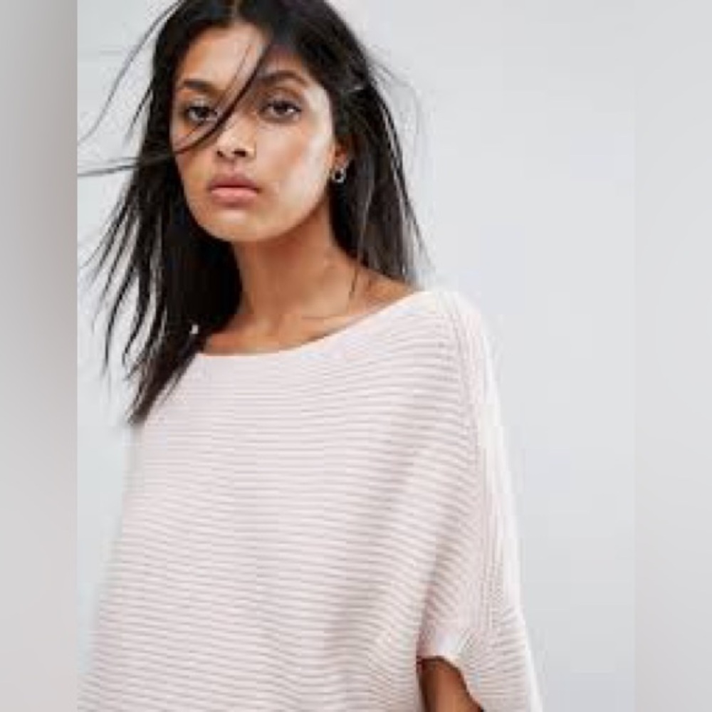 All Saints Light Pink Ribbed Women's Sweater 100% cotton